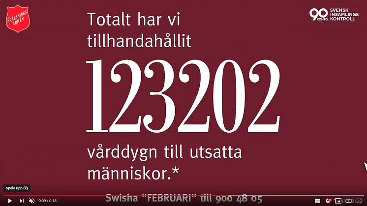 I februari månads insamlingskampanj tackar Frälsningsarmén alla givare som bidrar till att ge fler hopp om ett bättre liv.