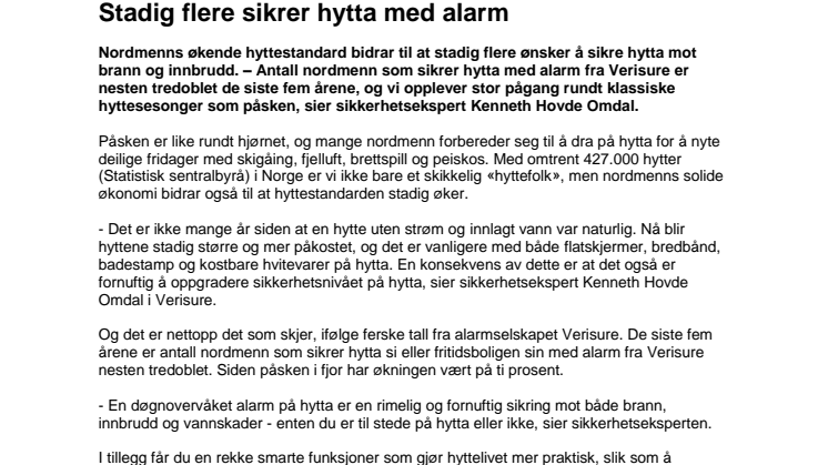 Stadig flere sikrer hytta med alarm