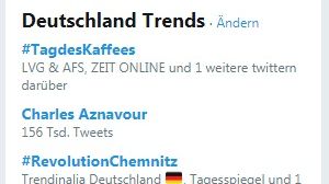 Screenshot Twitter vom 1.10.2018 um ca. 17:35 Uhr