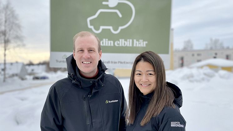 Samuel Bernberg, VD, Trumbäcken, och Maria Blomberg, kundansvarig företagssäljare på PiteEnergi.