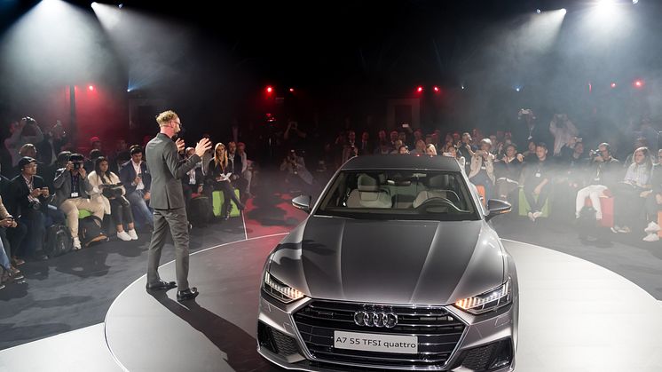Marc Lichte præsenterer den nye Audi A7 Sportback ved verdenspremieren den 19. oktober 2017