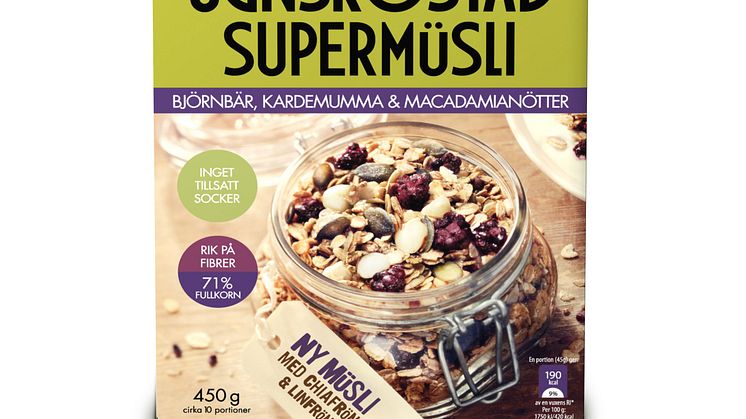 Paulúns Ugnsrostad Supermüsli - Björnbär, Kardemumma & Macadamianötter