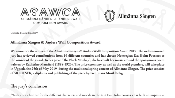 Press Release English ASAWCA 2019 Winner
