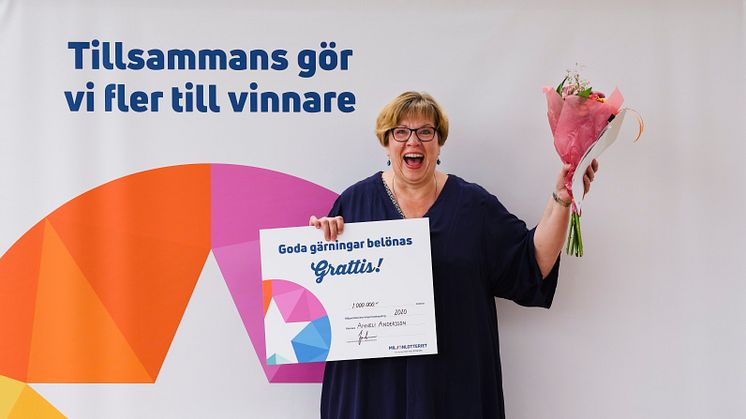 Anneli blev miljonär på en skraplott från Miljonlotteriet.