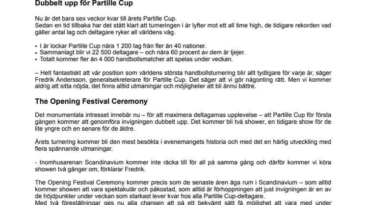 Dubbelt upp för Partille Cup