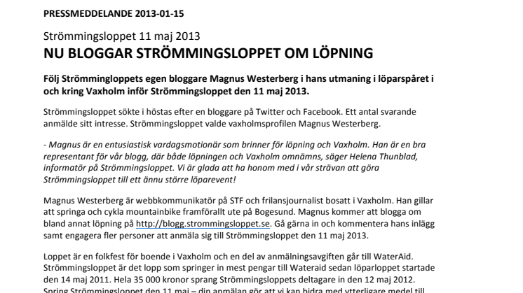 Nu bloggar Strömmingsloppet om löpning