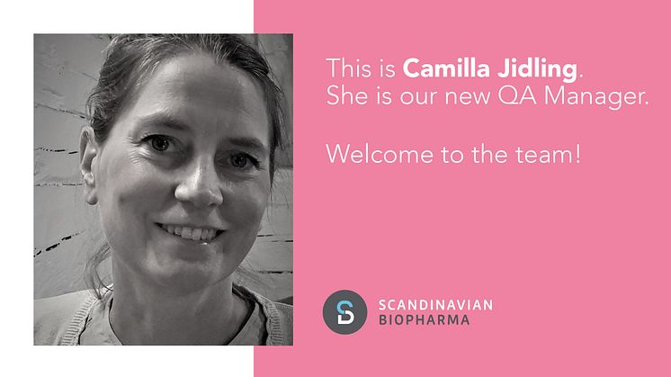 Camilla Jidling, QA Manager at Scandinavian Biopharma