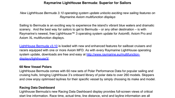 Raymarine LightHouse Bermuda: Superior for Sailors