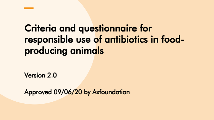 Axfoundation Antibiotic criteria 2.0 and questionnaire