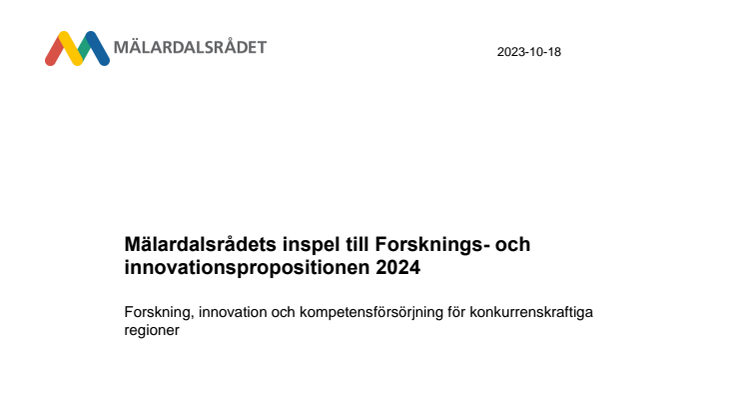 Mälardalsrådets inspel till forsknings- och innovationspropositionen.pdf