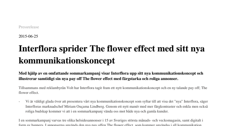 Interflora sprider The flower effect med sitt nya kommunikationskoncept
