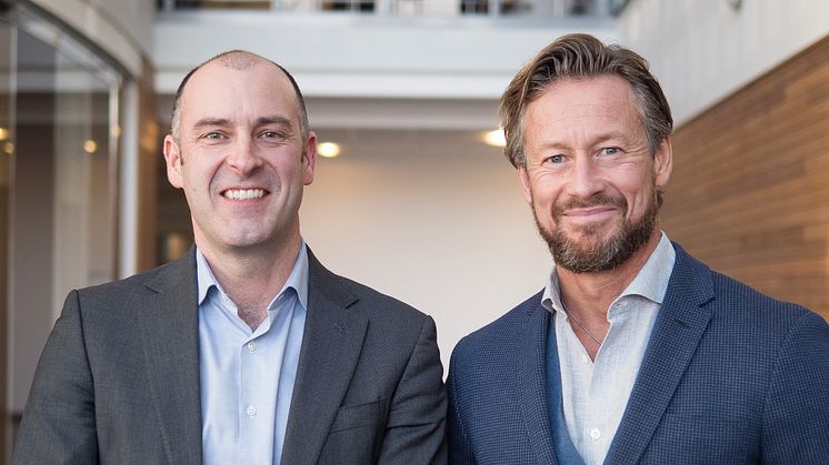 Stefan Johnston (till vänster), ny CFO på Sigma IT Consulting, tillsammans med VD Lars Kry.