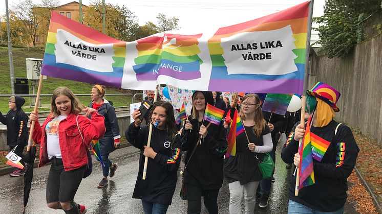 InExchange representerades av såväl anställda som deras familjer och nära vänner i lördagens Pridetåg i Skövde.