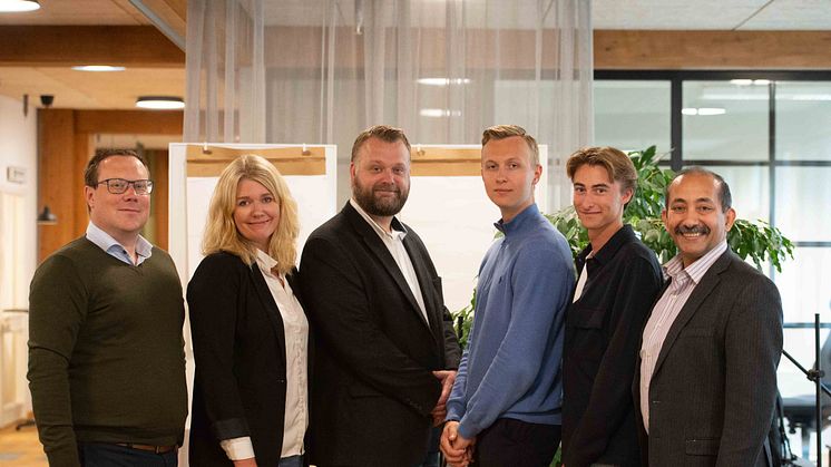 Anders Cederlund (Tukan Tech Solutions), Annie och Klas Johansson (Holly Sawara), Marcus Öhrner och Carl Johansson (Quigly), Gautam Billore (Nordic Digital Hub)