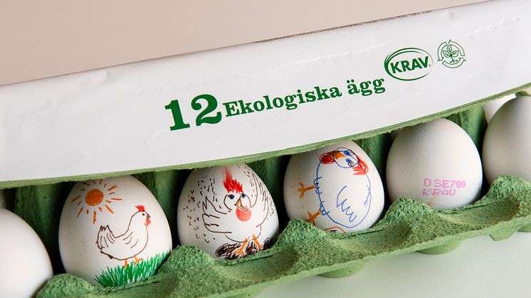 Ökad efterfrågan på KRAV-märkta ägg till påskbordet 