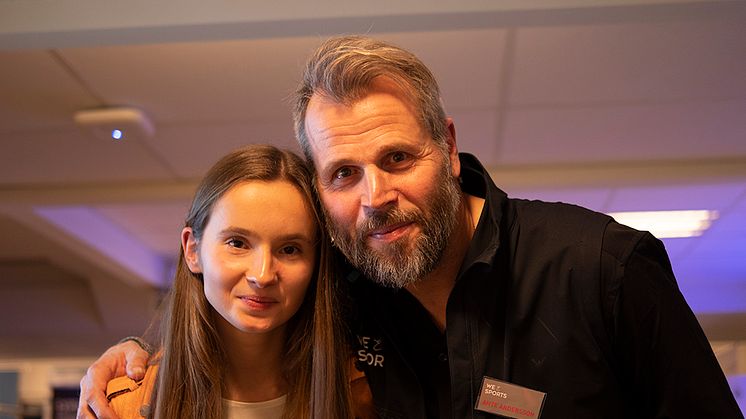 Initiativtagaren Ante Andersson tillsammans med sin dotter Ida, som är anledningen till att We & Sports startade. Efter en fem år lång kamp är Ida idag helt frisk från anorexia.
