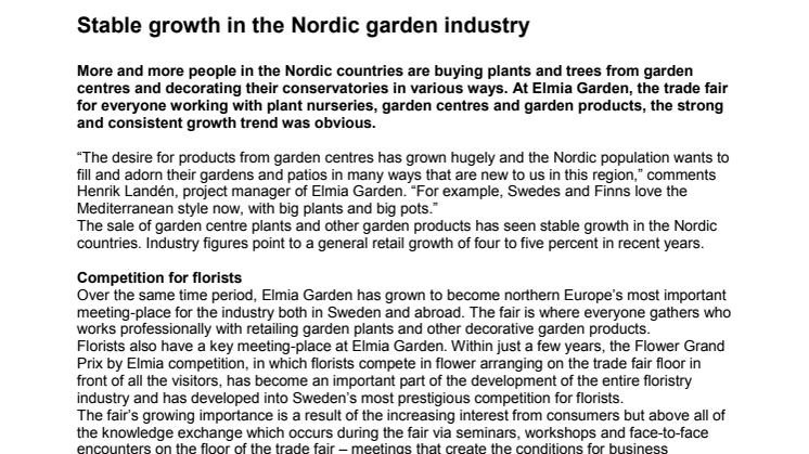 Stable growth in the Nordic garden industry