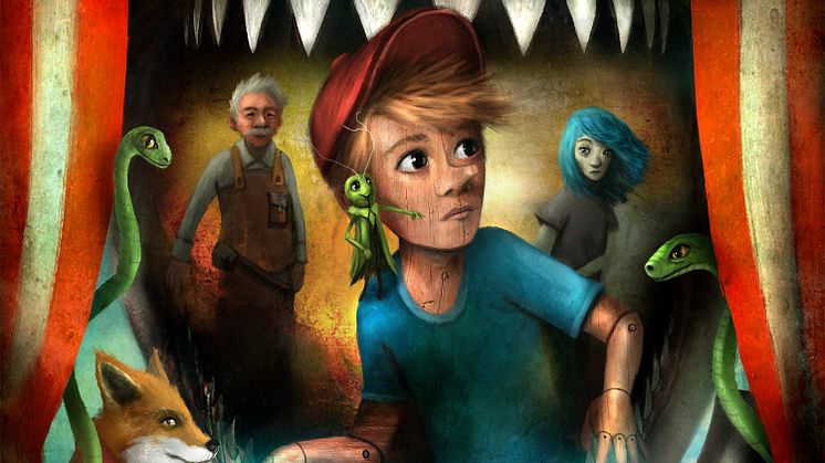 Pinocchio är Teater Västernorrlands familjeföreställning våren 2020. Illustration: Alexander Jansson