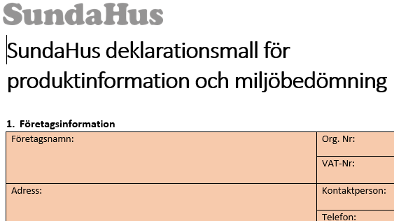 SundaHus deklarationsmall