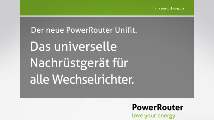 Neues Produkt im Portfolio: PowerRouter Unifit ! 
