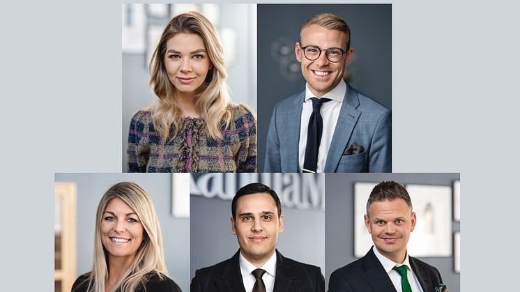 Emma, Einar, Therese, Filip och Jimmy. Linköpings mest rekommenderade mäklare.