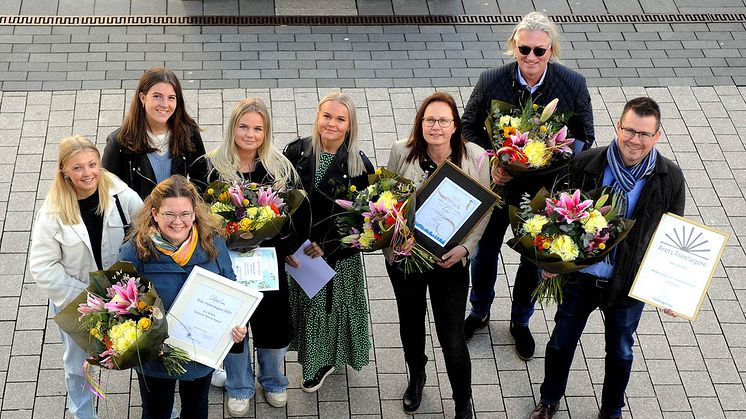 Årets pristagare 2020. Framgångsrika företag i fem kategorier hyllades av företagarföreningarna och Härryda kommun. Foto: Ulf Magnusson