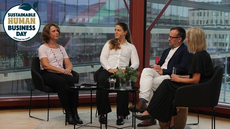 Från historiens allra första Sustainable Human Business Day i september 2023: Ulrika Andersson, Anneli Viklund, Fredrik Lindencrona och Anna Ahrenfelt.