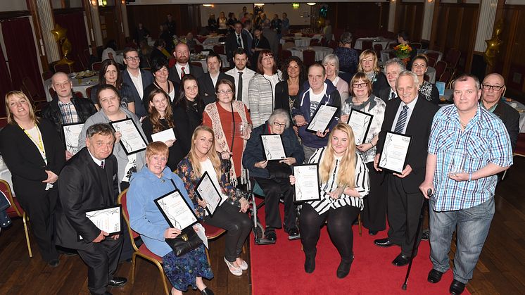 The winners and guests at the 2016 awards. 