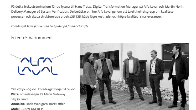 Digital@AlfaLaval – varför Alfa Laval beslutade att genomföra en digital transformation.