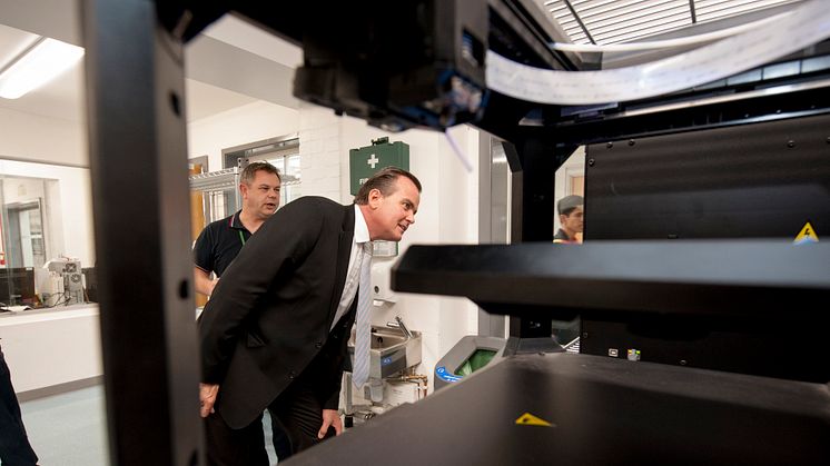 Adam Serfontein is given a tour of Northumbria University's latest STEM facilties