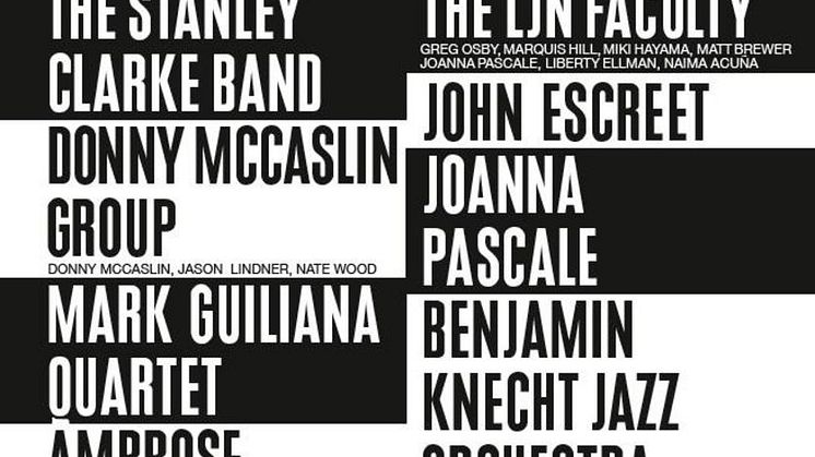 Programm der 27. Langnau Jazz Nights - 25. bis 29. Juli 2017