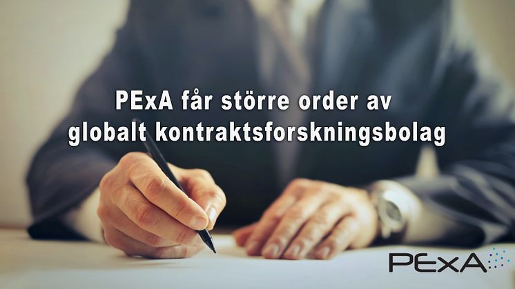 PExA får större order av globalt kontraktsforskningsbolag