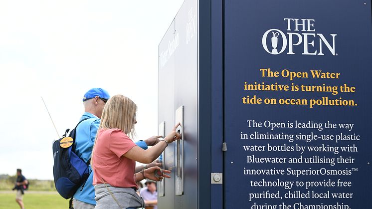 Unique Bluewater water stations helped The R&A halt the sale of single use plastic bottles at The 148th Open in July 2019 at Royal Portrush in Northern Ireland, visited by over 237,000 people(Credit: The R&A)