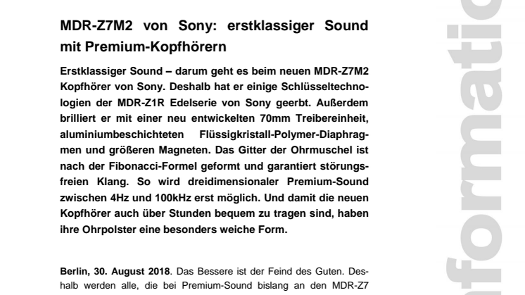 MDR-Z7M2 von Sony: erstklassiger Sound mit Premium-Kopfhörern