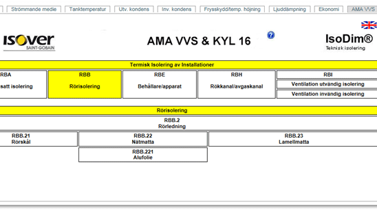 Vårt populära beräkningsprogram ISOVER IsoDim®  – nu enligt AMA VVS & Kyl 16