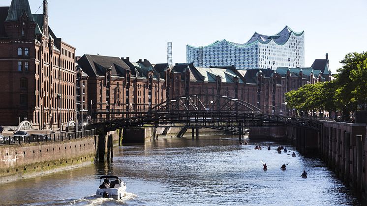 Tysklands näst största stad, Hamburg, med världsarvet Speicherstadt och operahuset Elbphilharmonie, som invigdes den 11 januari 2017. FOTO: Hamburg Tourismus GmbH/J.Modrow