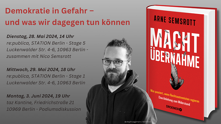 Arne Semsrott live in Berlin: Was tun, wenn die AfD in Ministerien einzieht? Wie wir unsere Demokratie gegen Rechtsextremismus verteidigen könnenl