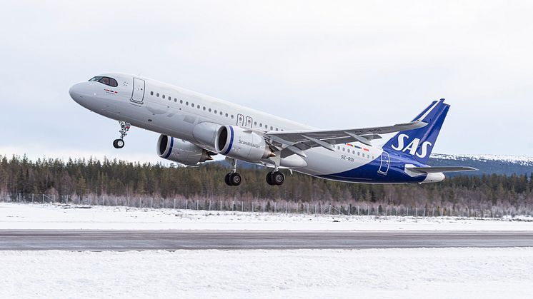 SAS trafikerar Scandinavian Mountains Airport nästa vinter med sina moderna flygplan med mindre klimatpåverkan.