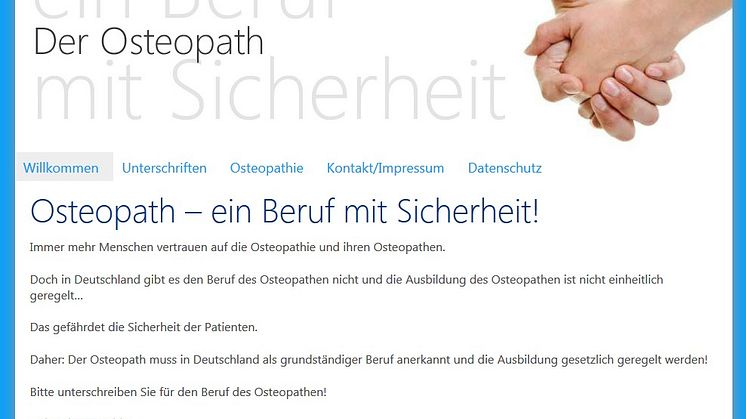 Rund 50 000 Unterschriften für den Beruf des Osteopathen