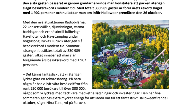 Nytt besöksrekord på Furuvik