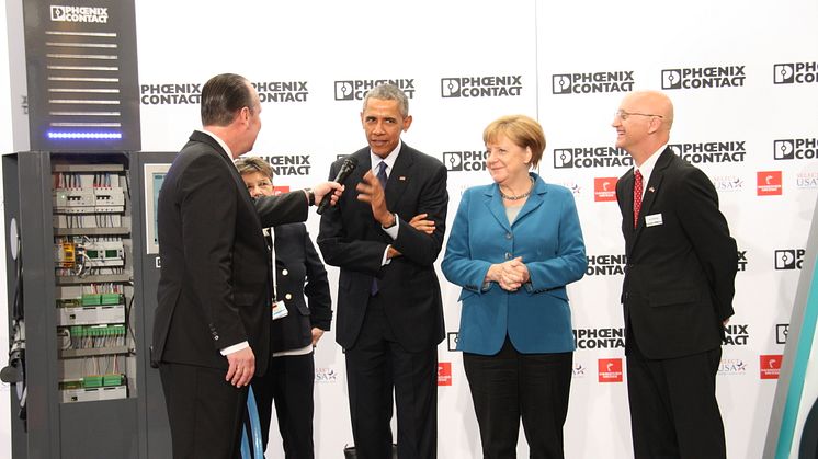 President Barack Obama besøker Phoenix Contact på Hannovermessen