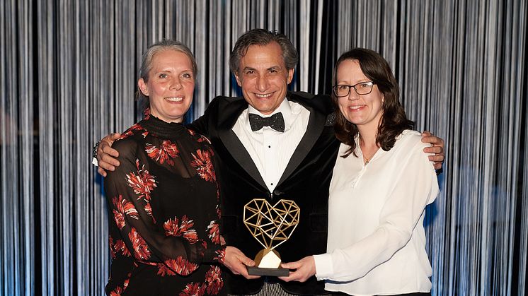 Therese Pettersson, Ivan Rosengren och Sara Warnquist tilldelades Guldhjärtat 2019.