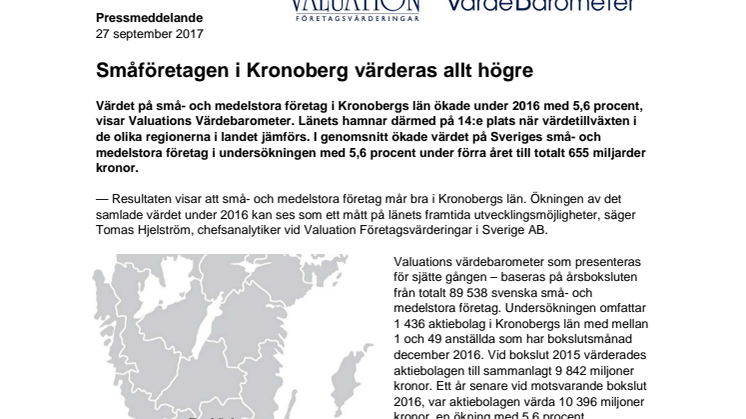  Värdebarometern 2017 Kronobergs län