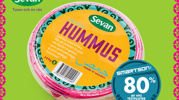 Sevans Hummus får högt betyg av Smartsons testpiloter