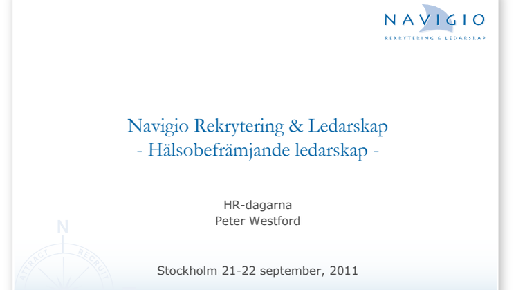 Navigios VD Peter Westford talade på HR-dagarna