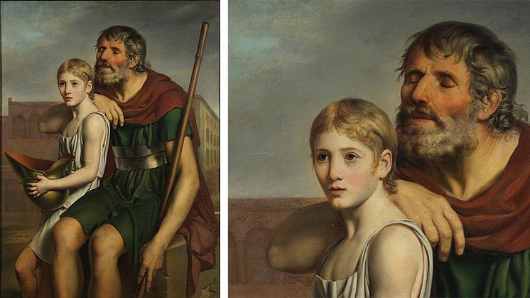 Per Krafft d.y. (1777–1863), Belisarius,  olja på duk, 125 X 94 cm. Detalj till höger.