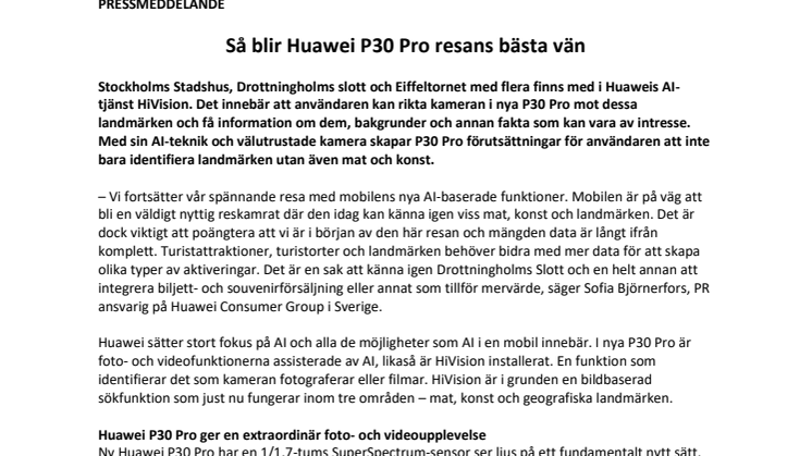 Så blir Huawei P30 Pro resans bästa vän