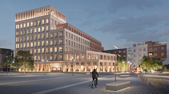 Krook & Tjäder ritar klimatneutralt hotell och kontorshus i Sundsvall