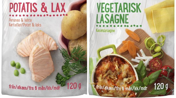 Potet & Laks og Vegetarlasagne i klemmepose