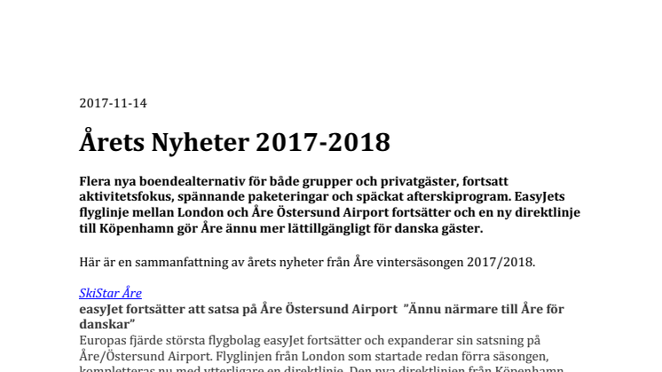 Årets Nyheter 2017-2018 ​